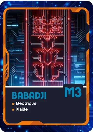 Carte BABADJI, code M3. Attributs : électrique, maille.